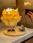 Opviq Lámpara de Mesa Eva Crema y Dorado Brillante